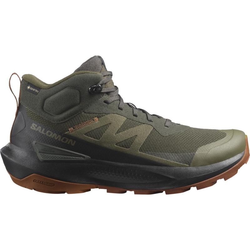 Pánska treková obuv SALOMON ELIXIR ACTIV MID GTX Peat/Black/Car