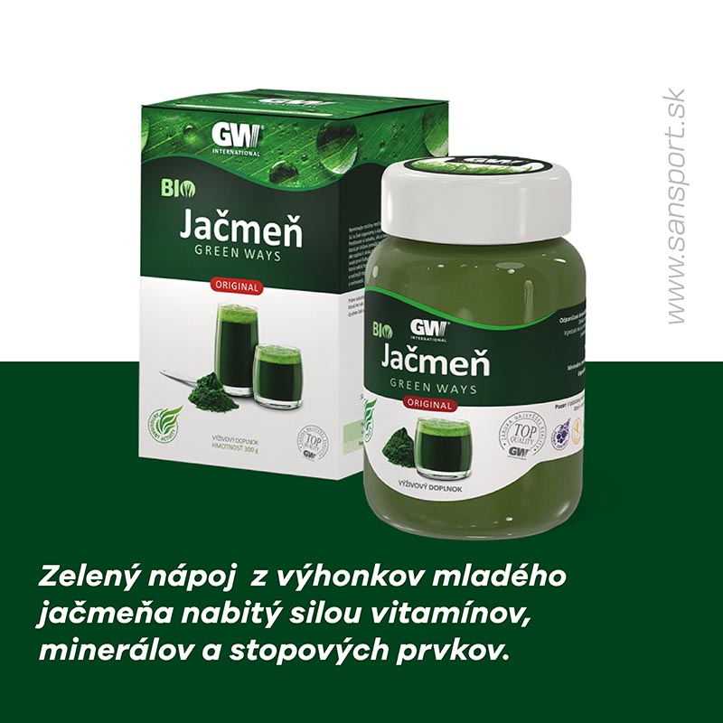 Sansport.sk odporúča zelené potraviny Green Ways - Chlorela a zelený jačmeň.