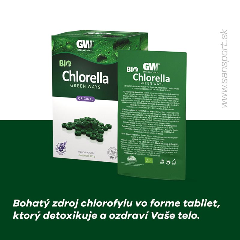 Sansport.sk odporúča zelené potraviny Green Ways - Chlorela a zelený jačmeň.