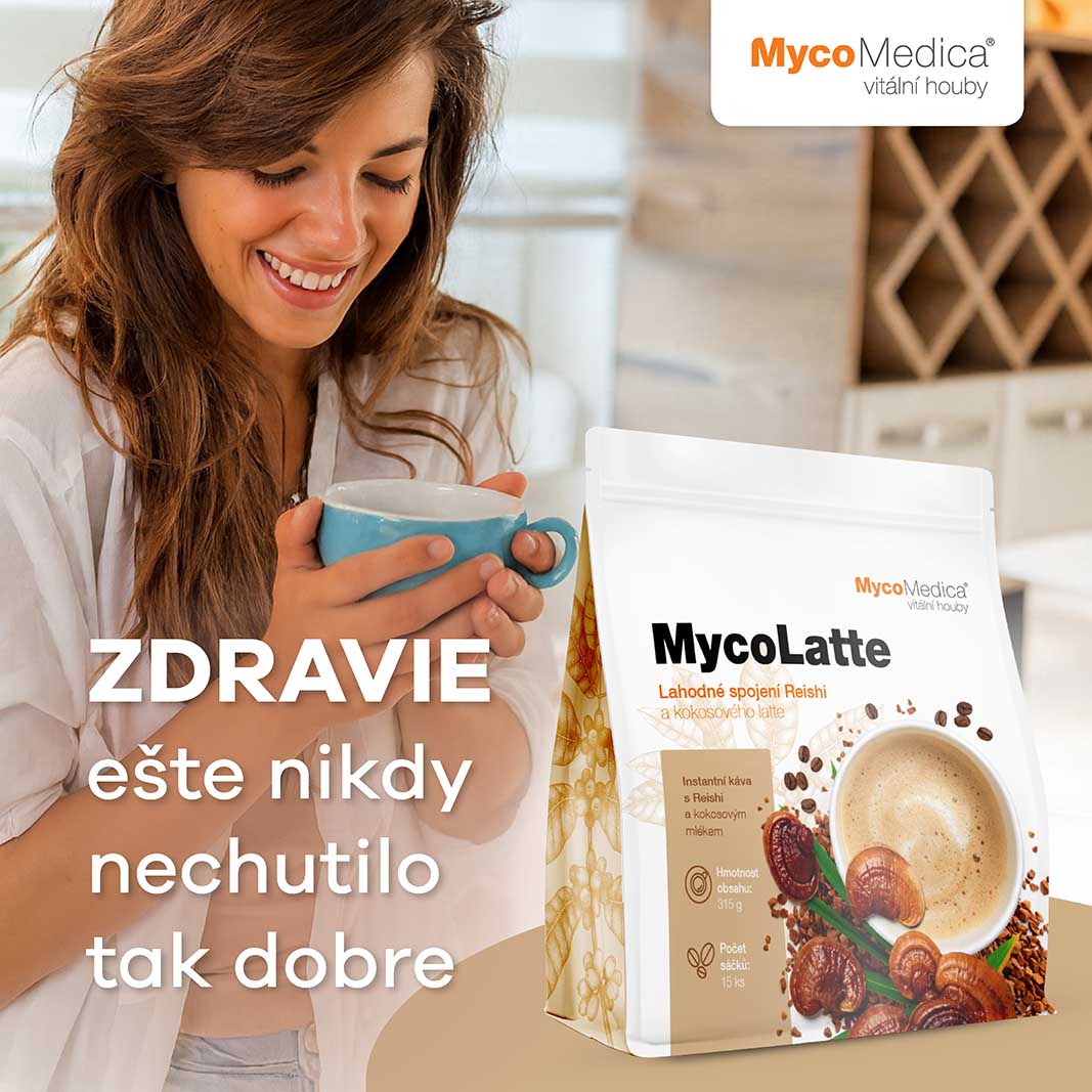 MycoLatte - Zdravá káva, ktorá dokáže viac. Mycomedica Novinka 2025 - Latte s vitálnymi hubami.