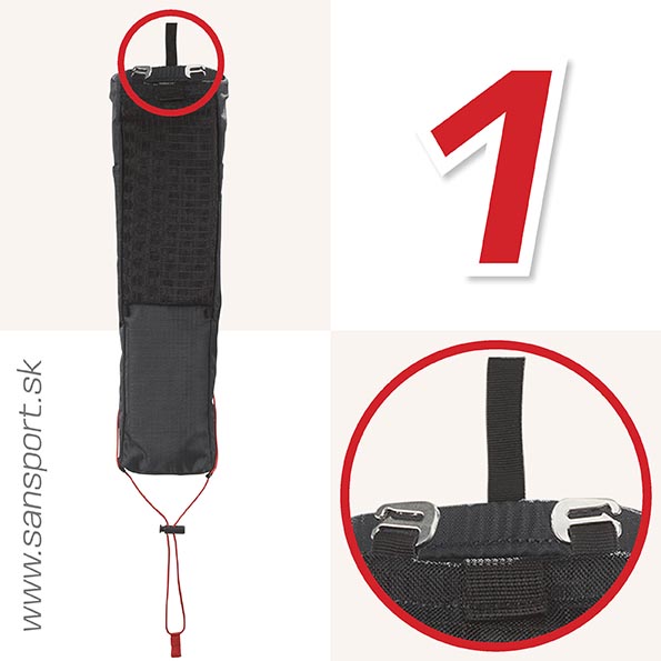 Návod, ako pripevniť obal na bežecké palice na bežeckú vestu Salomon ADV SKIN - odporúča Sansport.sk
