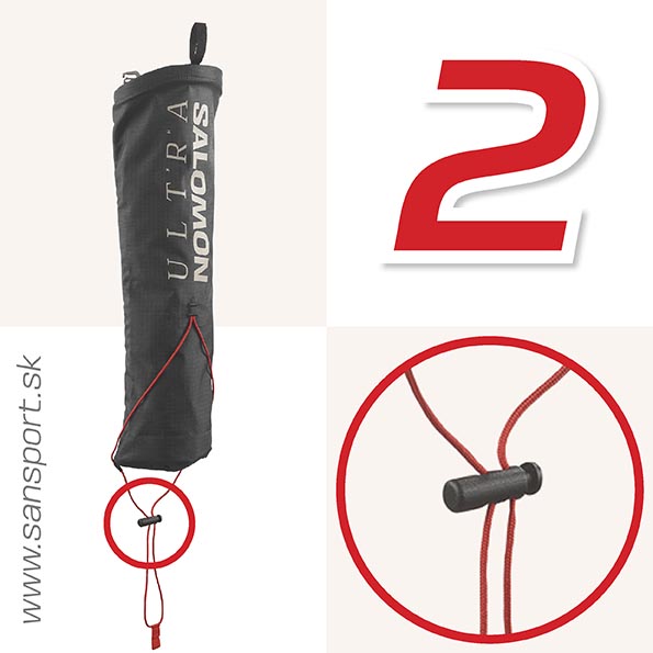 Návod, ako pripevniť obal na bežecké palice na bežeckú vestu Salomon ADV SKIN - odporúča Sansport.sk