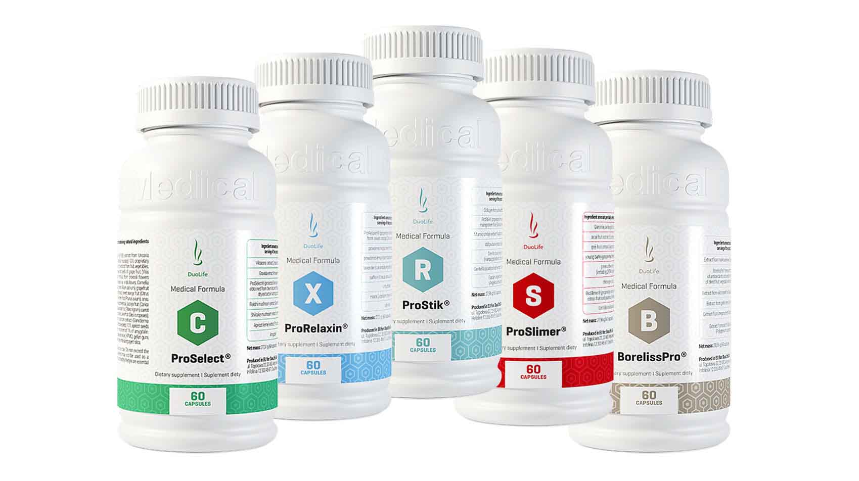 Kapsulové doplnky od DuoLife - ProSlimer, ProStik, ProSelect, BorelissPro, ProDeacid, ProRelaxin, ProImmuno