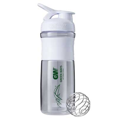 Šejker Green Ways na zelený jačmeň, chlorelu a zeleninové a ovocné bio šťavy velky 0,6l