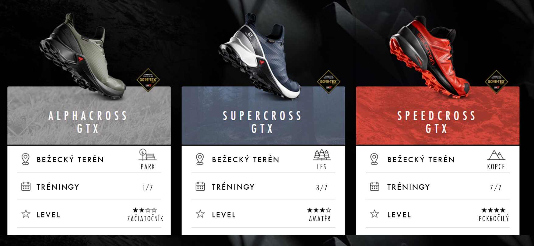 Salomon alphacross supercross speedcross gtx cross family