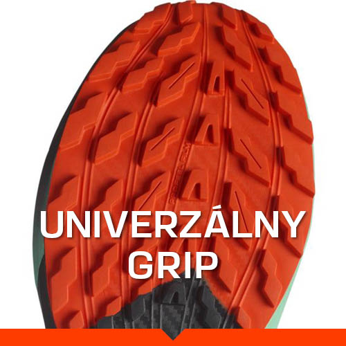 Bežecká obuv na všetky typy terénov s univerzálnym dezénom.